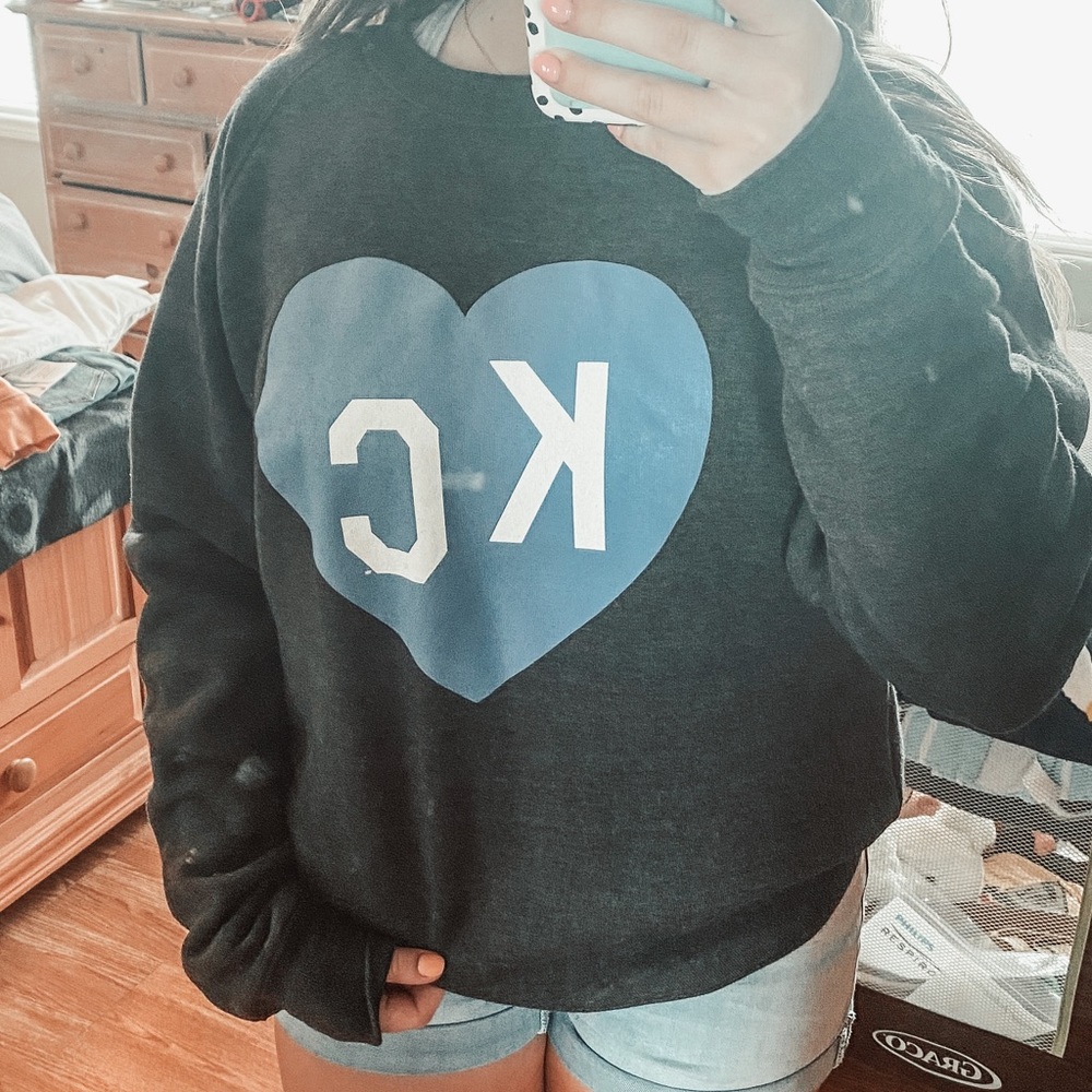 Charlie hustle blue kc crew neck